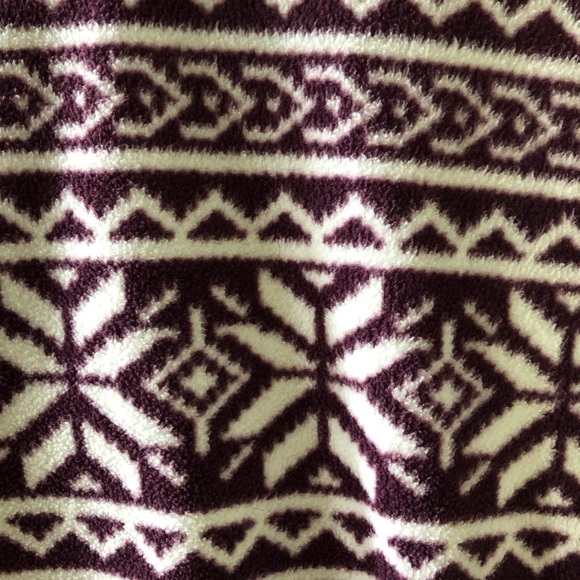 Land's End purple & white 1/4 zip fleece pull over sweater in size M - Picture 6 of 8